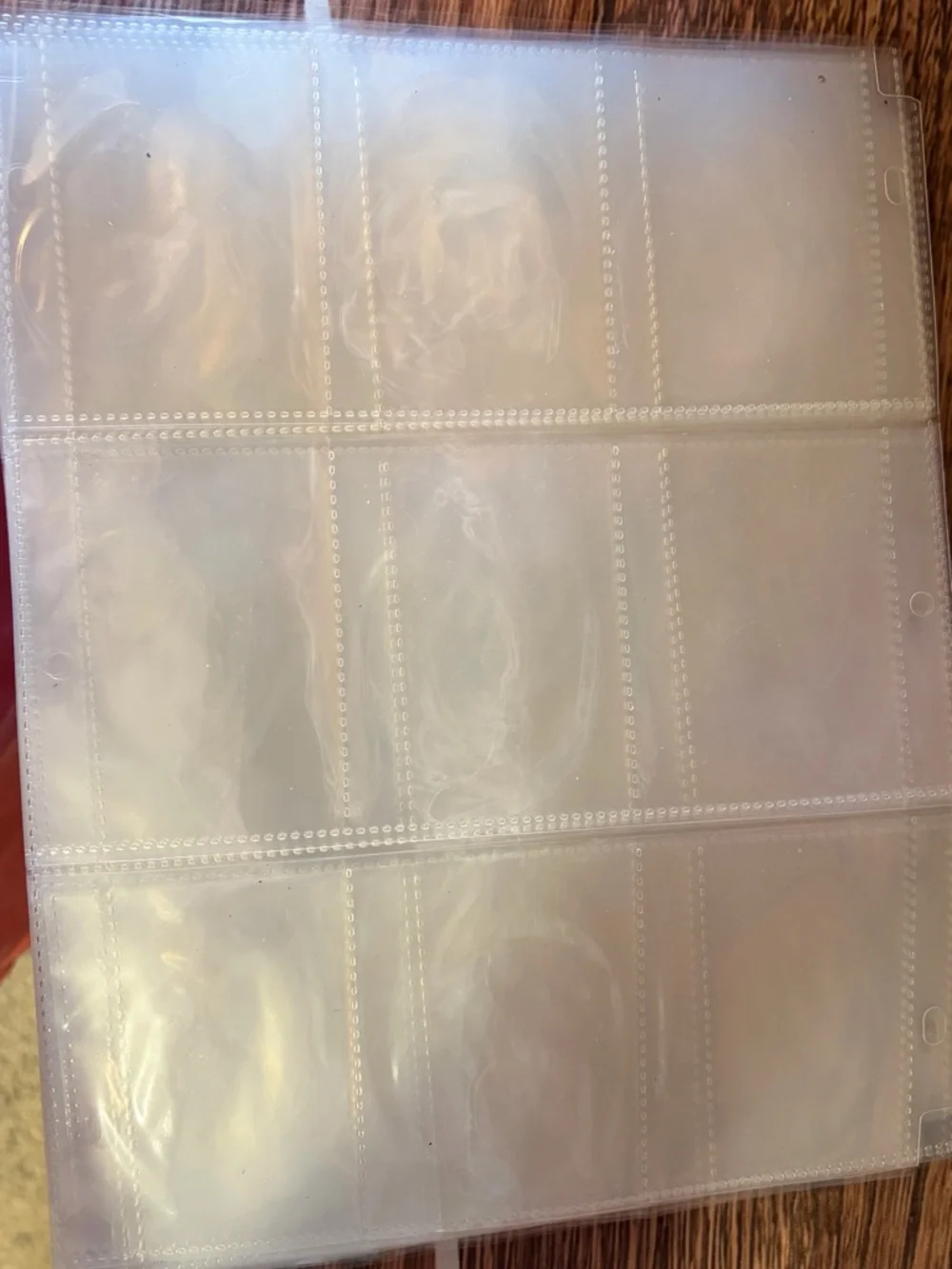 Baseball card holder Clear Plastic Card/Photo Page - 9 Pocket Organizer